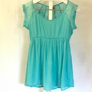 Turquoise Blouse w/ Detail Back Design